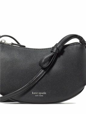 kate spade Black Pebbled Crescent Shoulder Bag